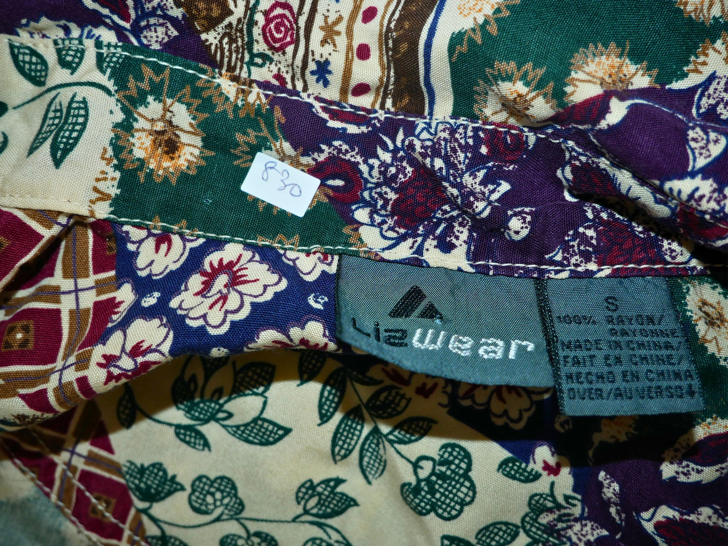 Chemise vintage des années 90 a manches longues avec imprimé