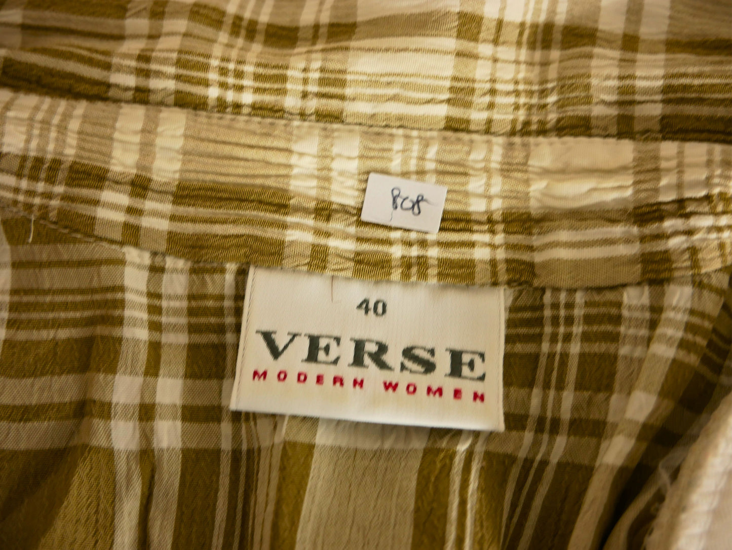 Vintage-Leinenhemd mit Karomuster