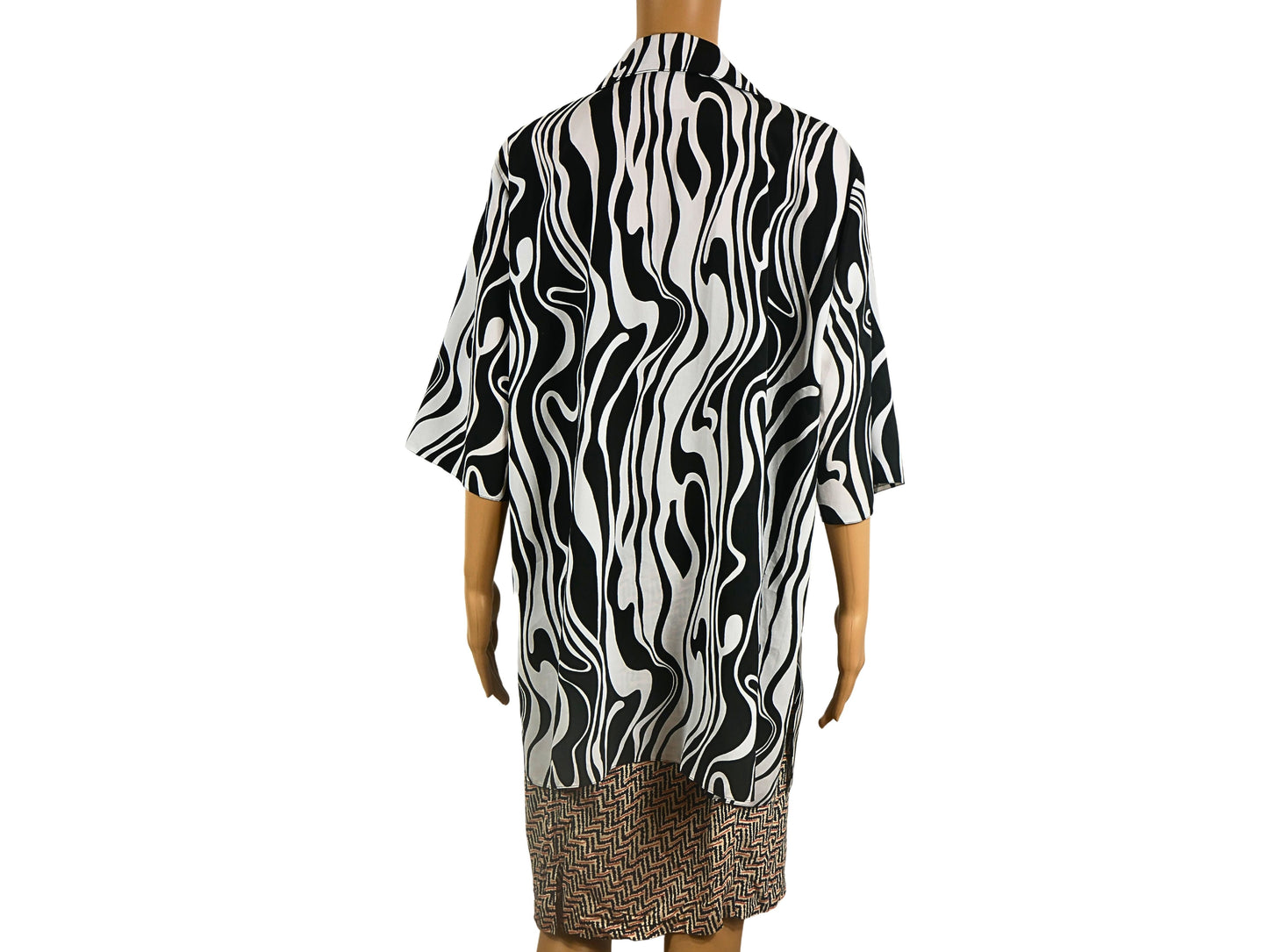 Gemustertes Vintage-Langarmshirt für Damen