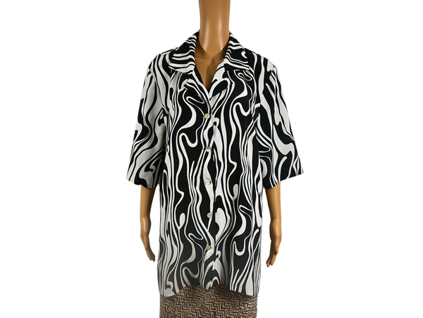 Gemustertes Vintage-Langarmshirt für Damen