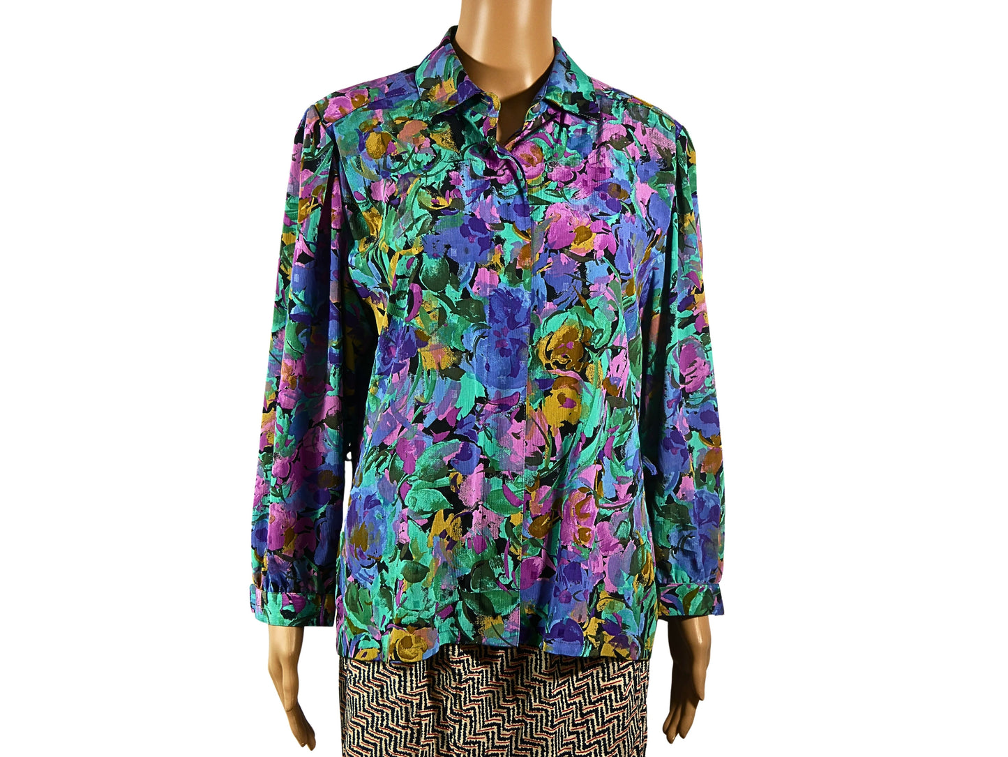 Chemise vintage multicolore à fleur