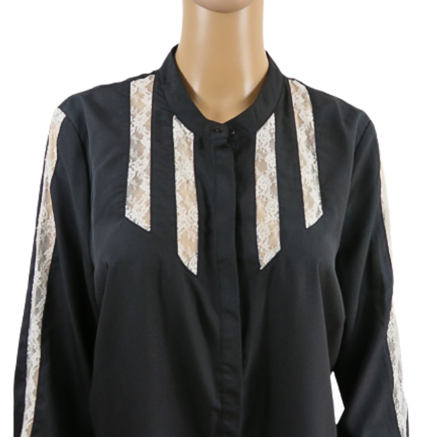 South Black shirt with lace