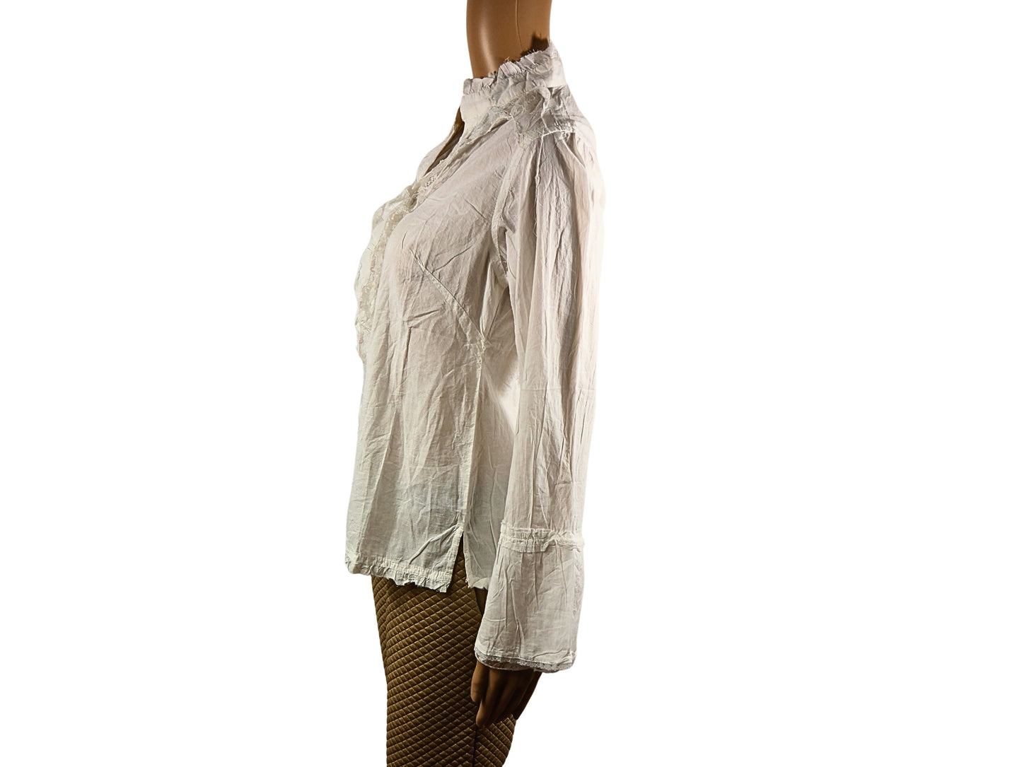 Chemisier à volants style vintage pour femme