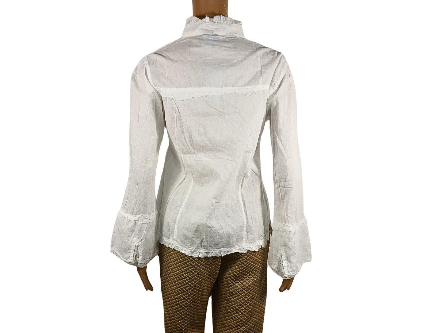 Chemisier à volants style vintage pour femme