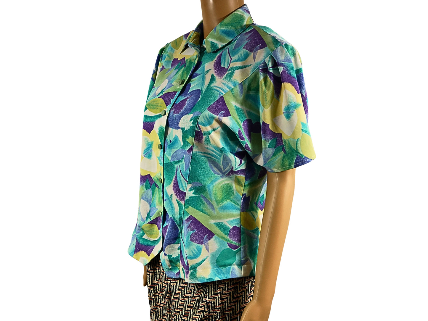 Chemisier vintage imprimé floral pour femme