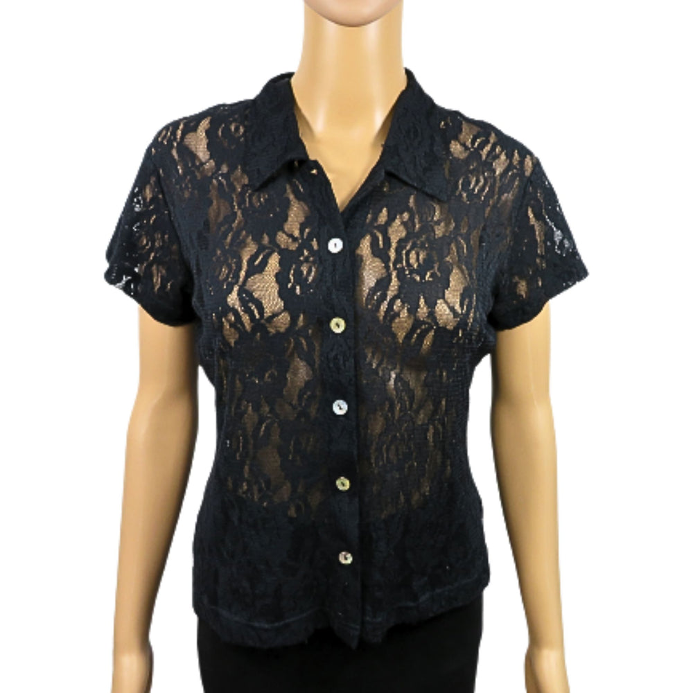 Wallis Buttoned lace top