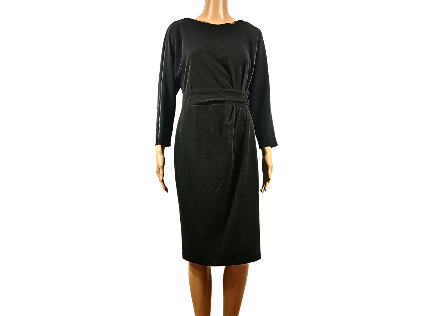 Robe fourreau mi-longue noire City Goddess