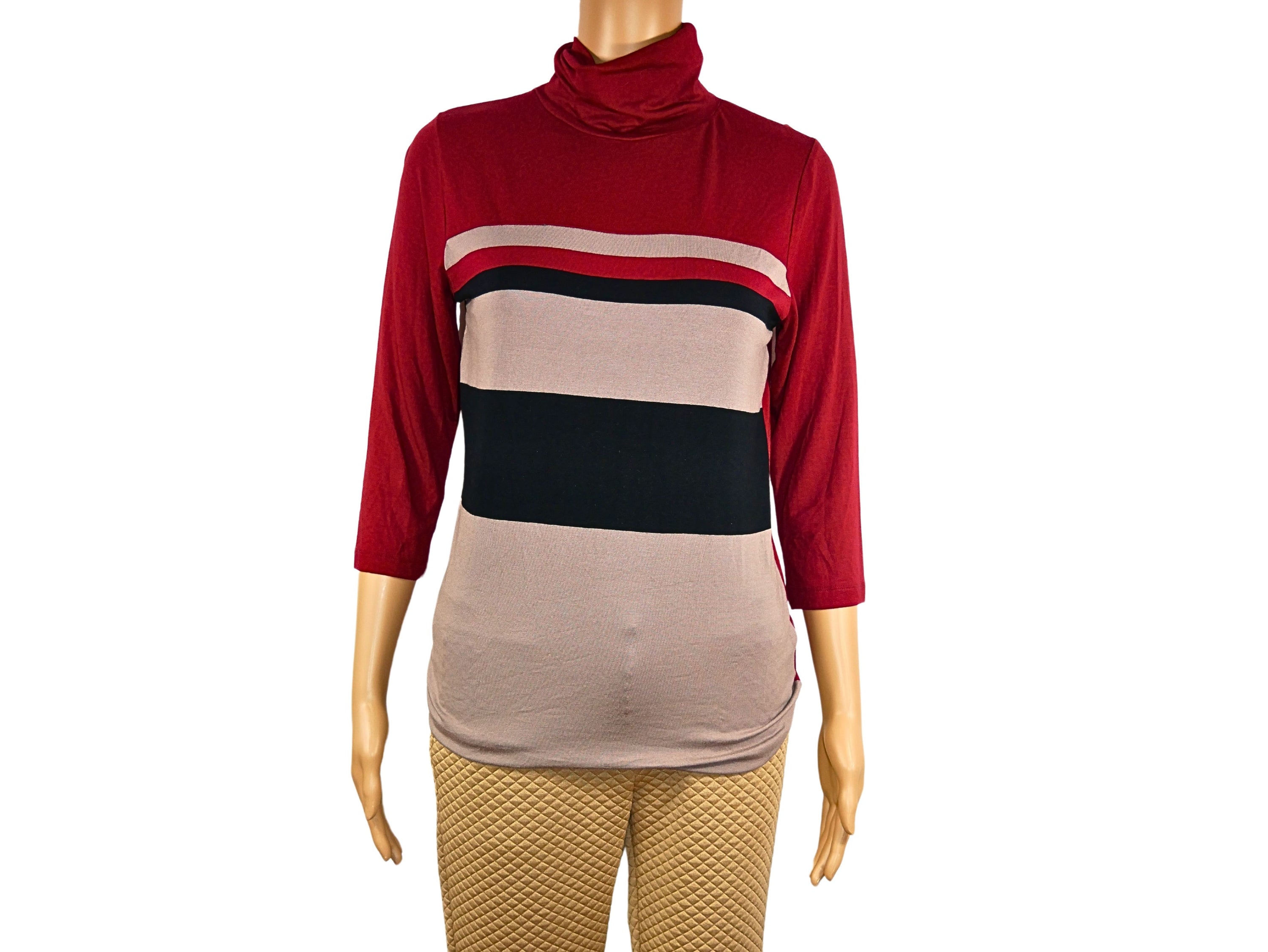 Quiosque Rollkragenpullover mit 3/4-Ärmeln für Damen