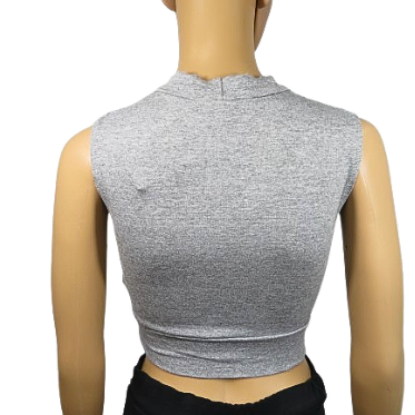 Topshop Crop top gris chiné