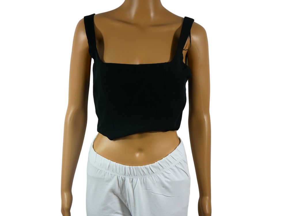 Black crop top STRADIVARIUS corset