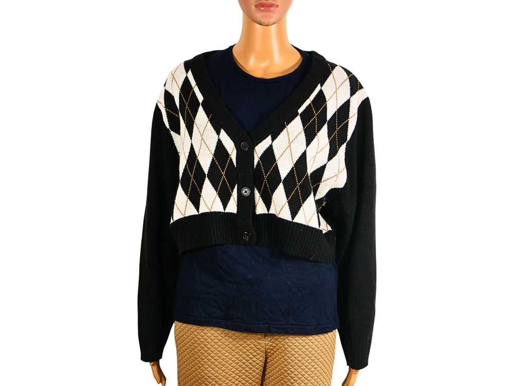 Gilet court avec motif en losange DIVIDED pour femme
