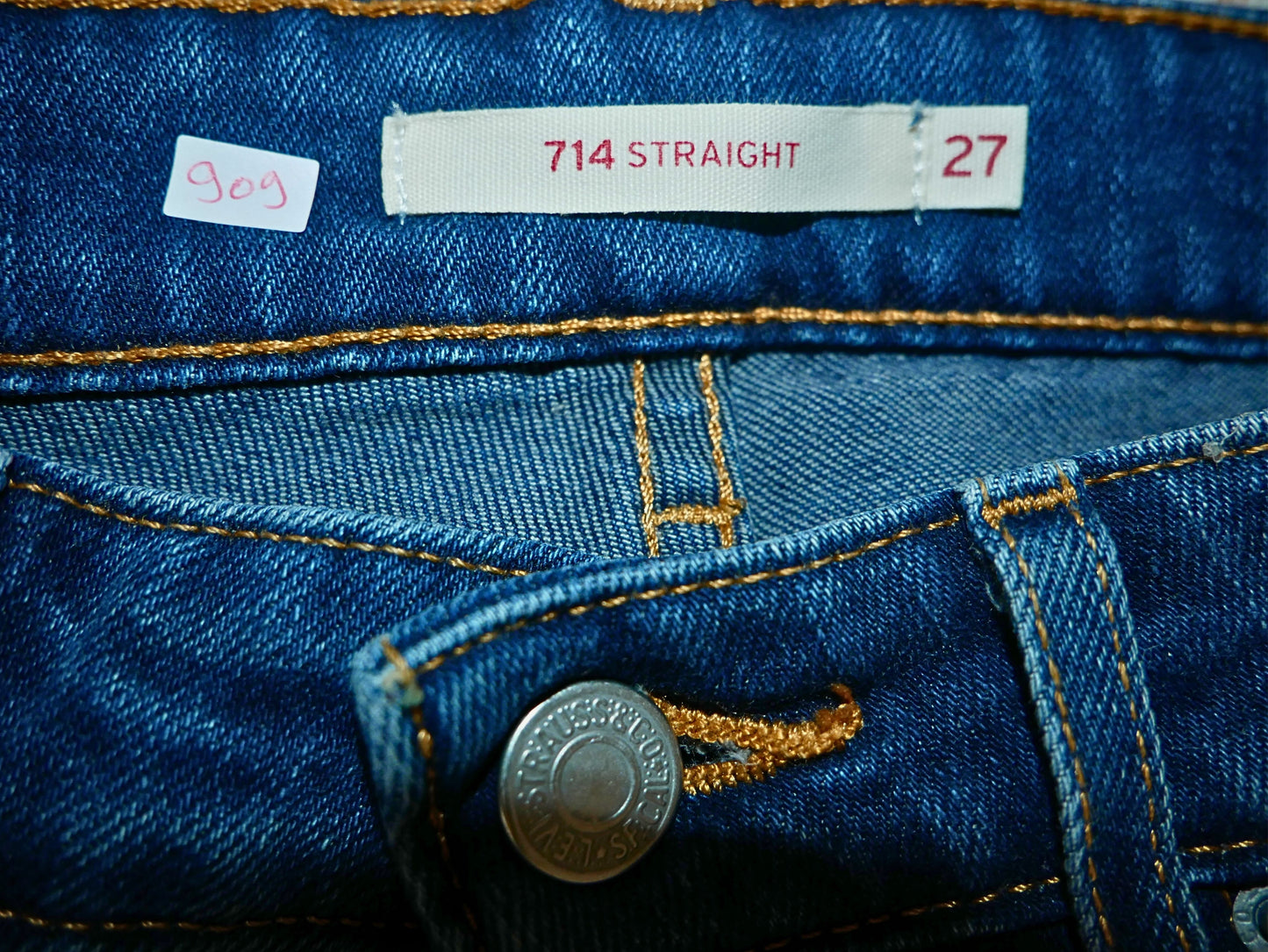 Vintage Levi's 714 gerade blaue Jeans für Damen