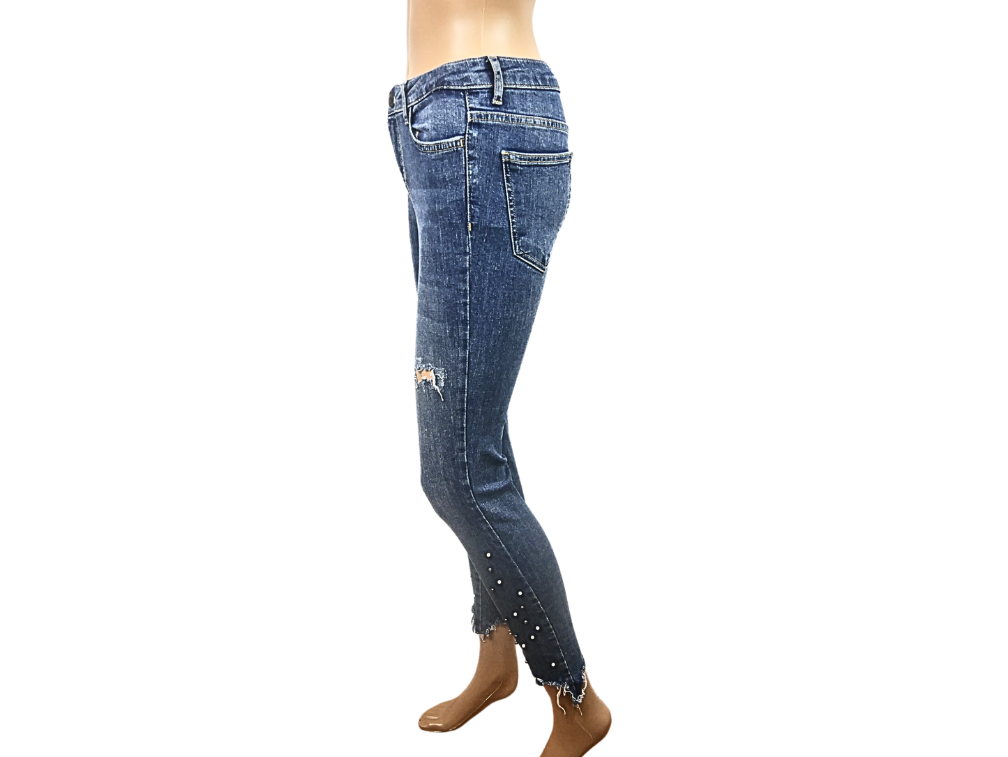 ZARA blue jeans with pearls for women