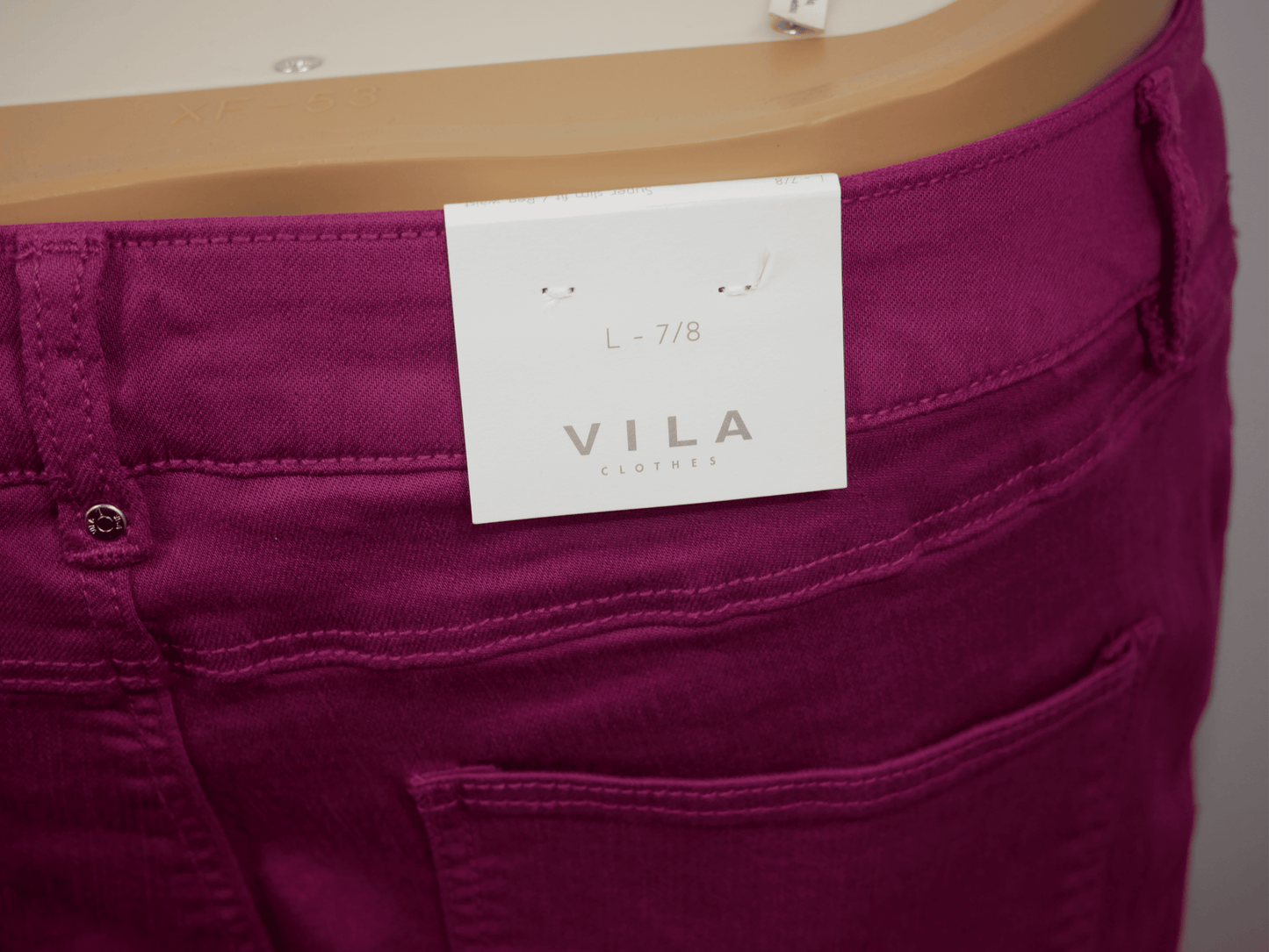 Jean femme bordeaux VILA stretch - Coupe L confortable et tendance