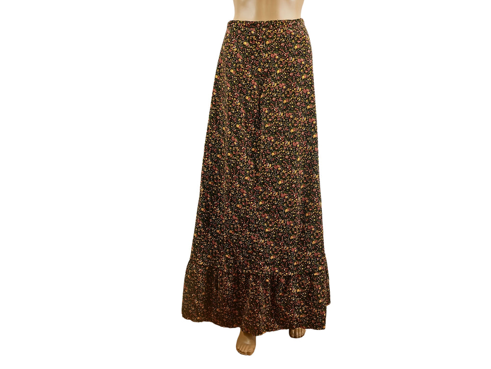 Vintage floral print long skirt