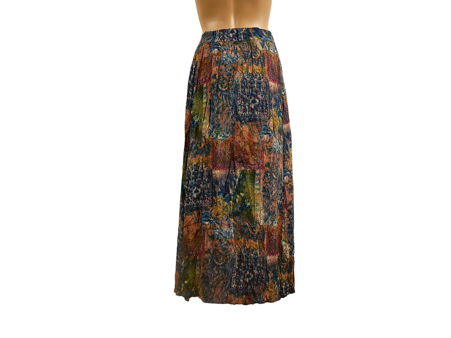 Retro multi-colored midi skirt