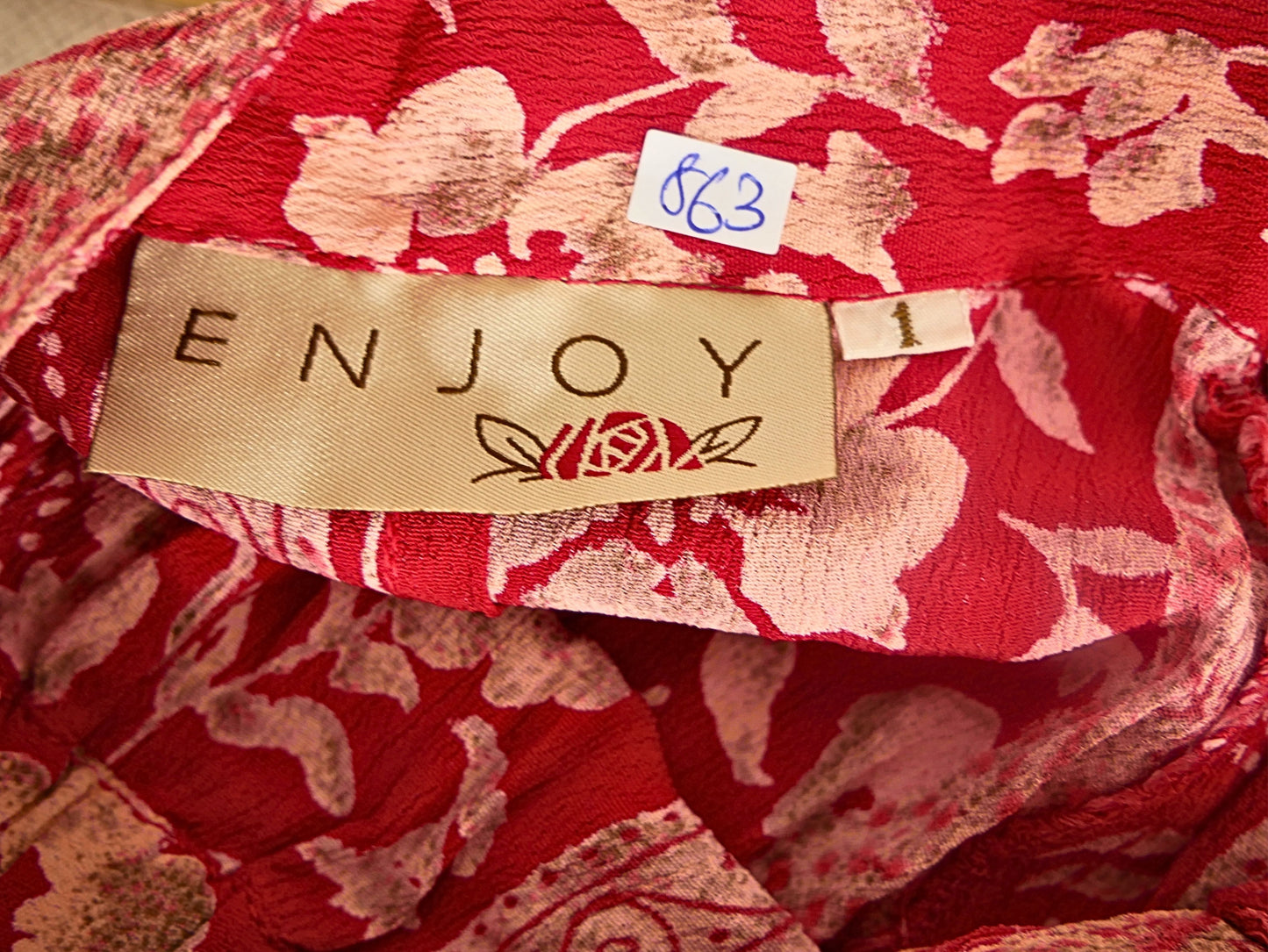 Red printed midi skirt
