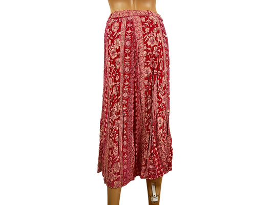 Jupe midi rouge imprimée