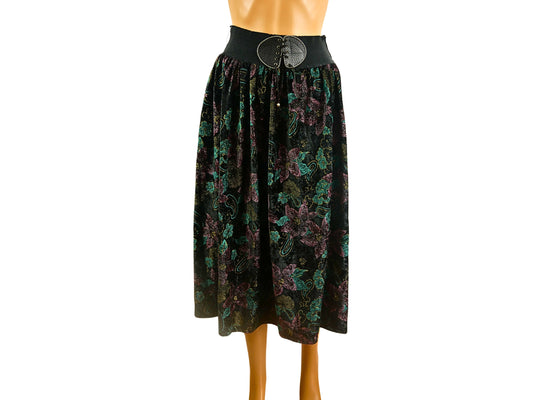 Jupe midi vintage taille élastique