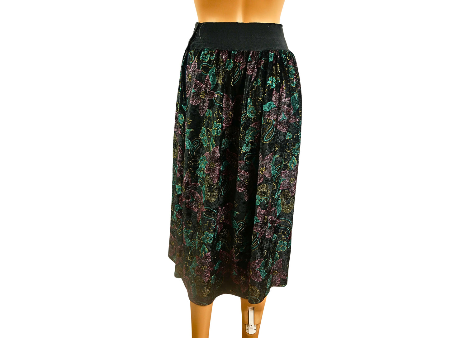 Jupe midi vintage taille élastique