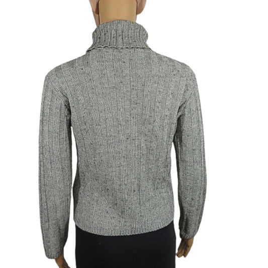 LA CITY Cable-knit turtleneck sweater