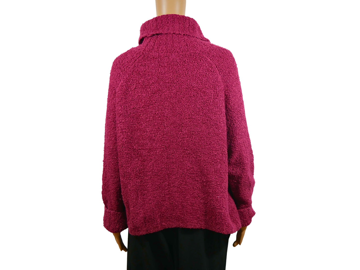 Pull col roulé en maille épaisse fuchsia