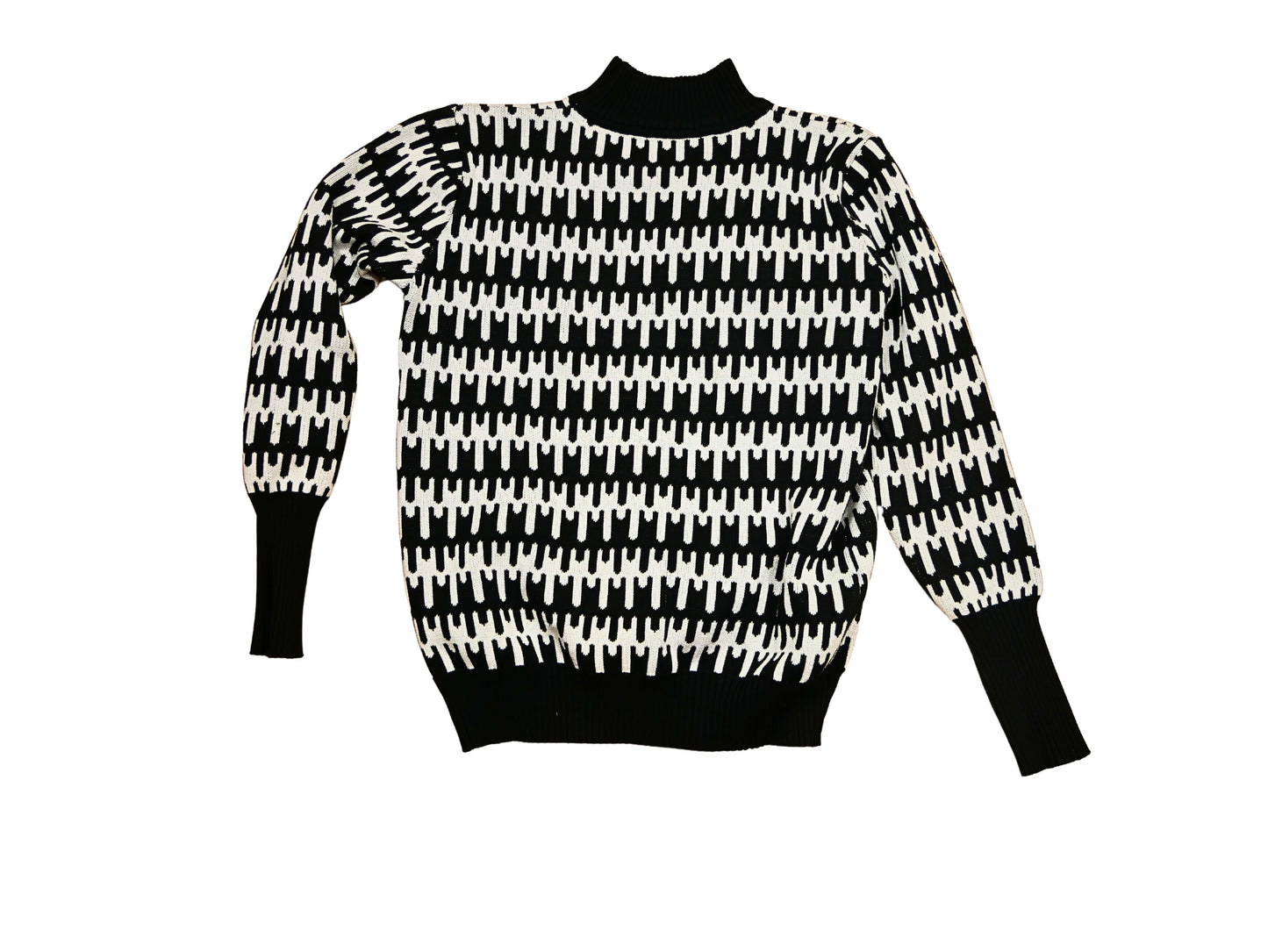 Ensemble pull et short en maille noir et blanc