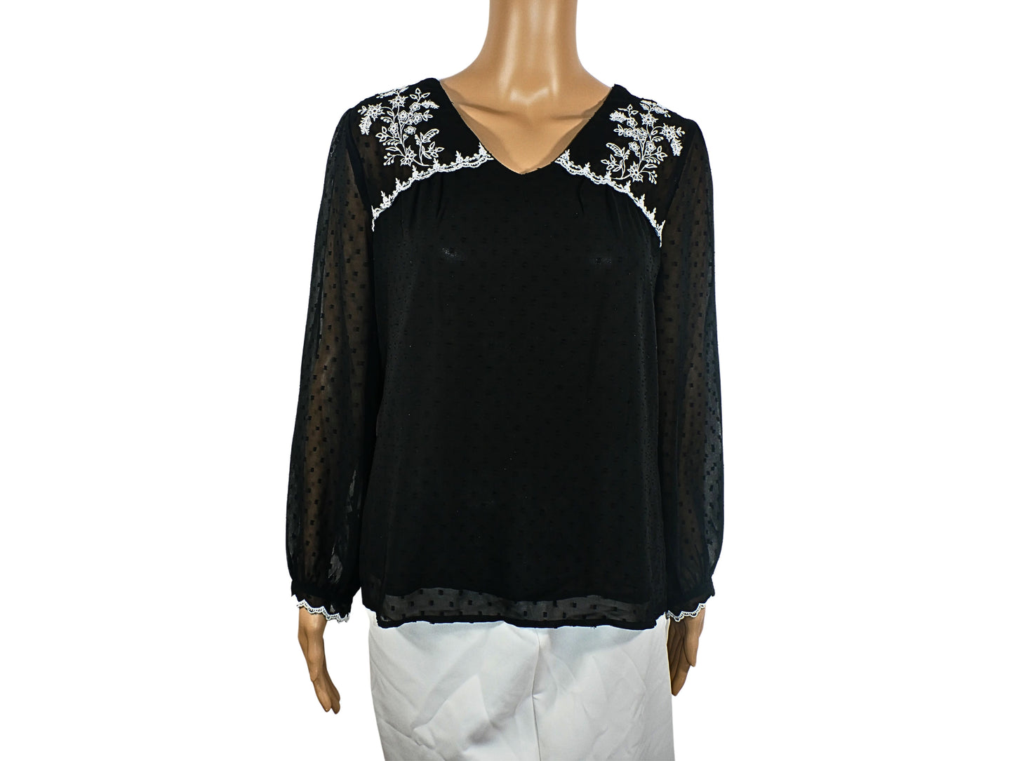 Blouse Noire M&CO à Manches Longues