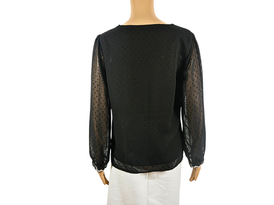 Blouse Noire M&CO à Manches Longues