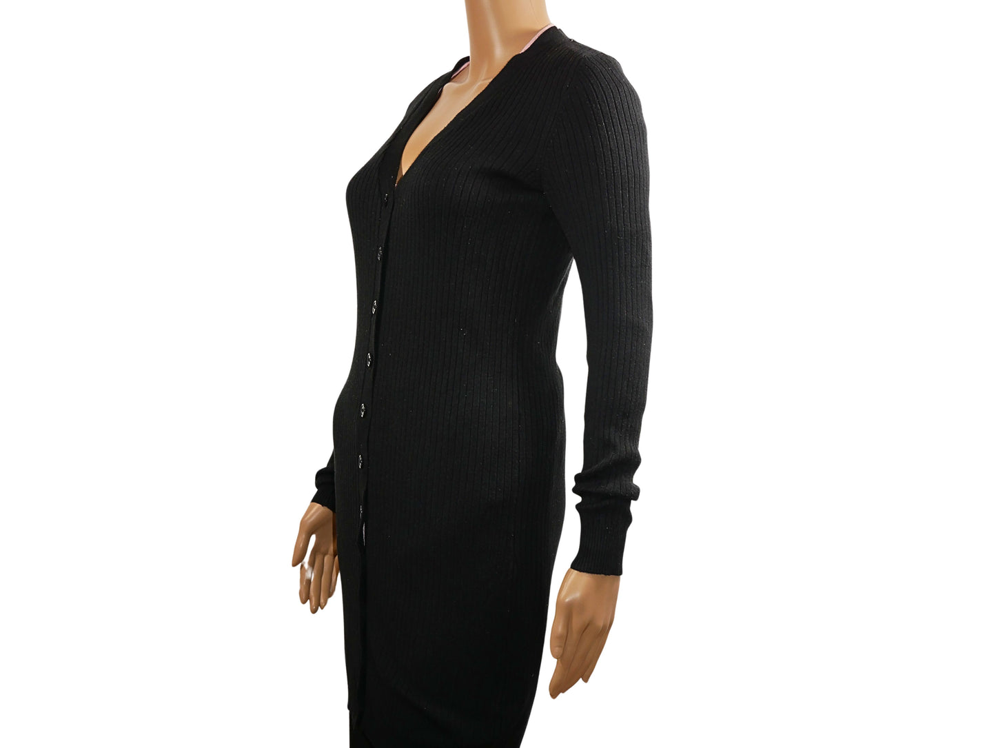 Cardigan long noir maille fine Divided