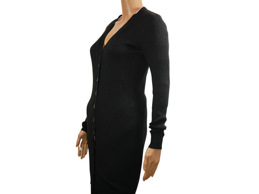 Cardigan long noir maille fine Divided