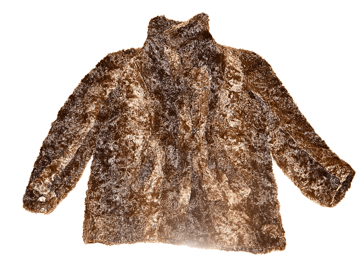 Manteau en fausse fourrure marron
