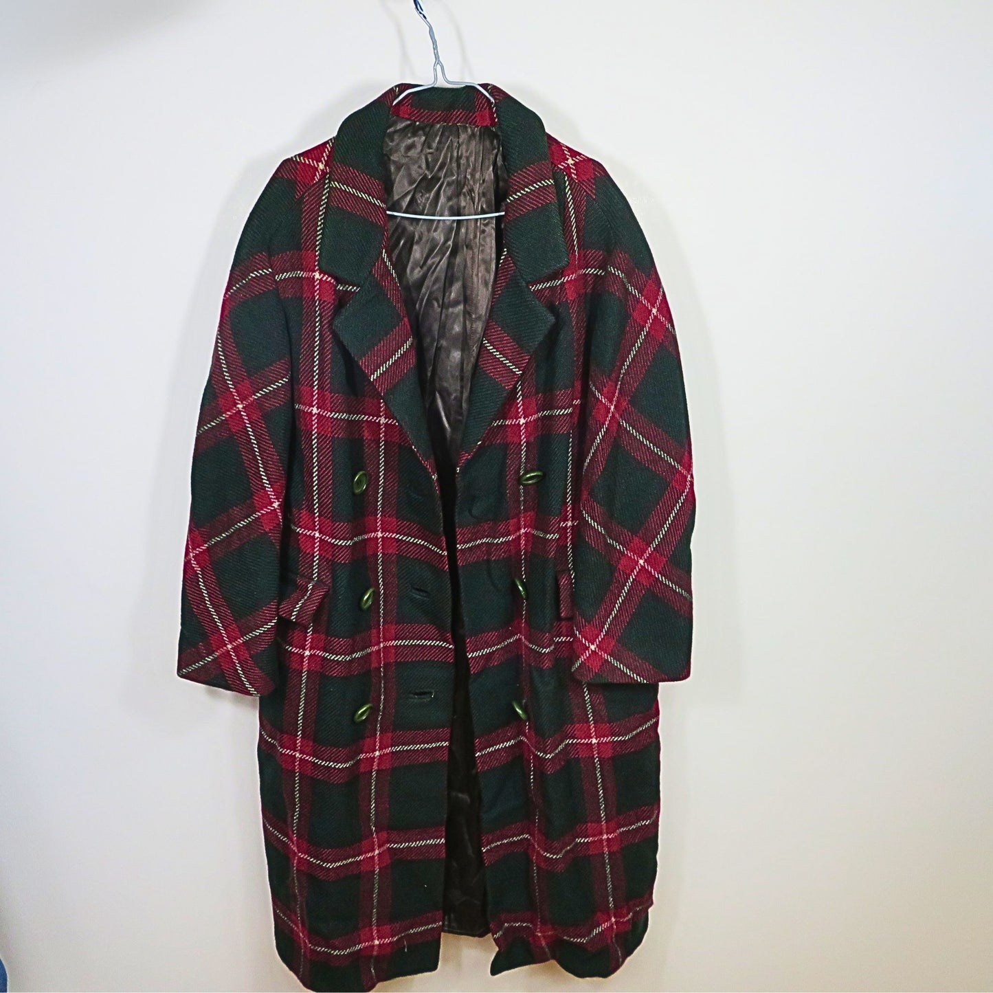 Retro Checked Wool Coat