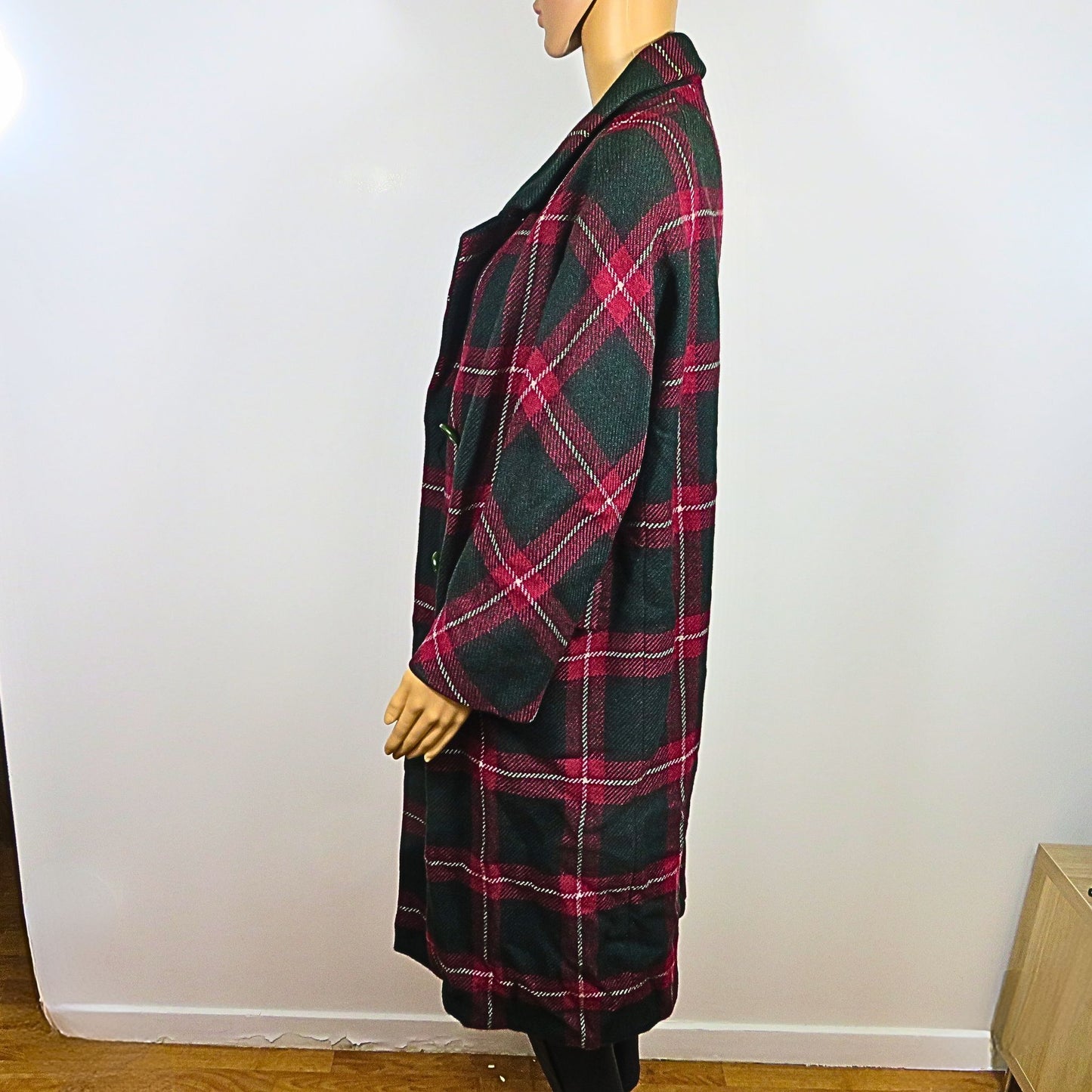 Retro Checked Wool Coat