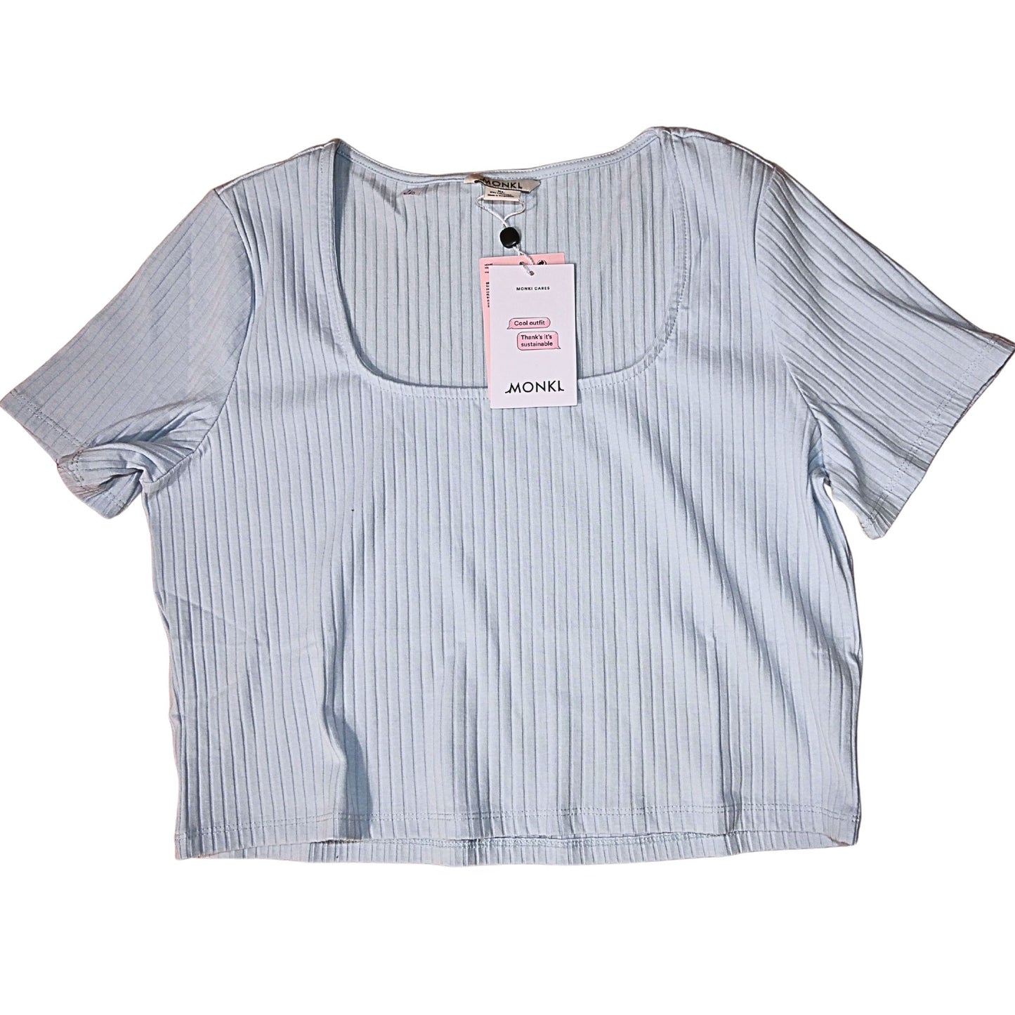 Monki Crop Top mit kurzen Ärmeln