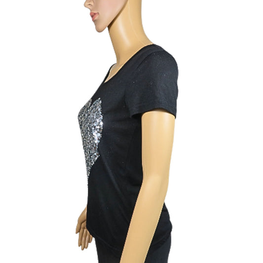 Montego T-shirt with glitter decoration