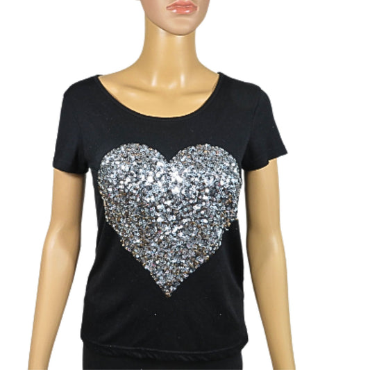 Montego T-shirt with glitter decoration