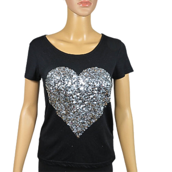 Montego T-Shirt mit Glitzerverzierung