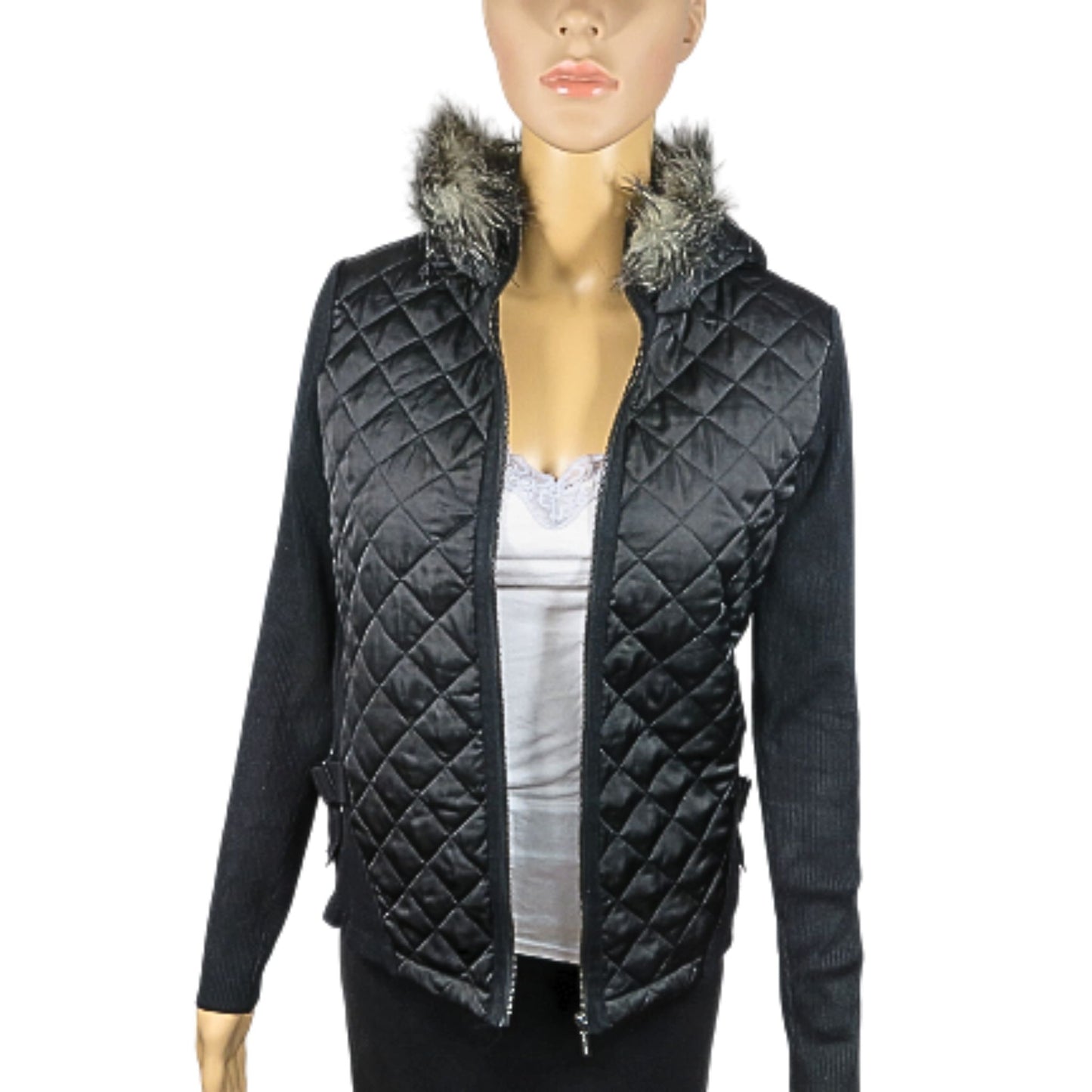 Morgan bi-material quilted jacket