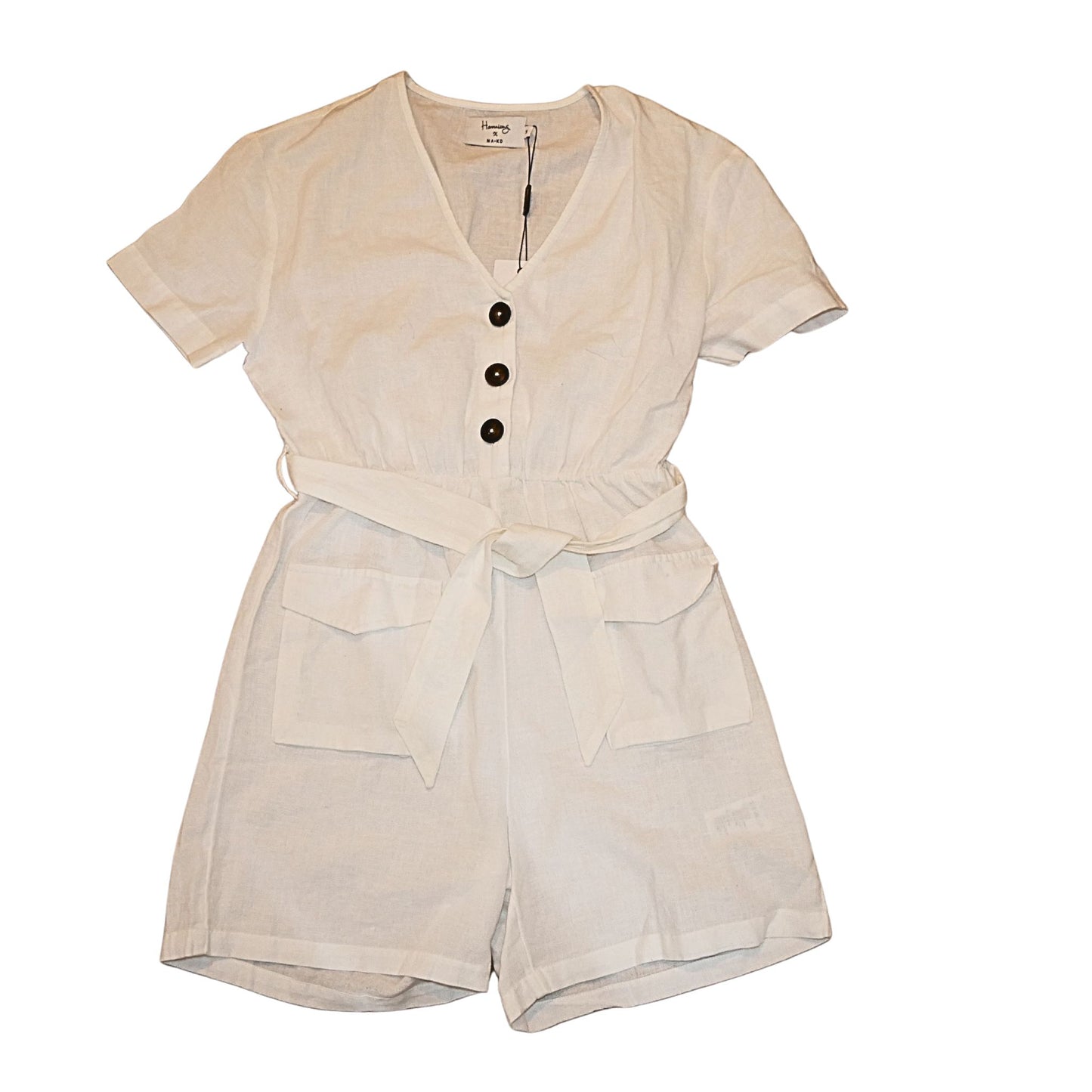 NA-KD Leinen-Playsuit