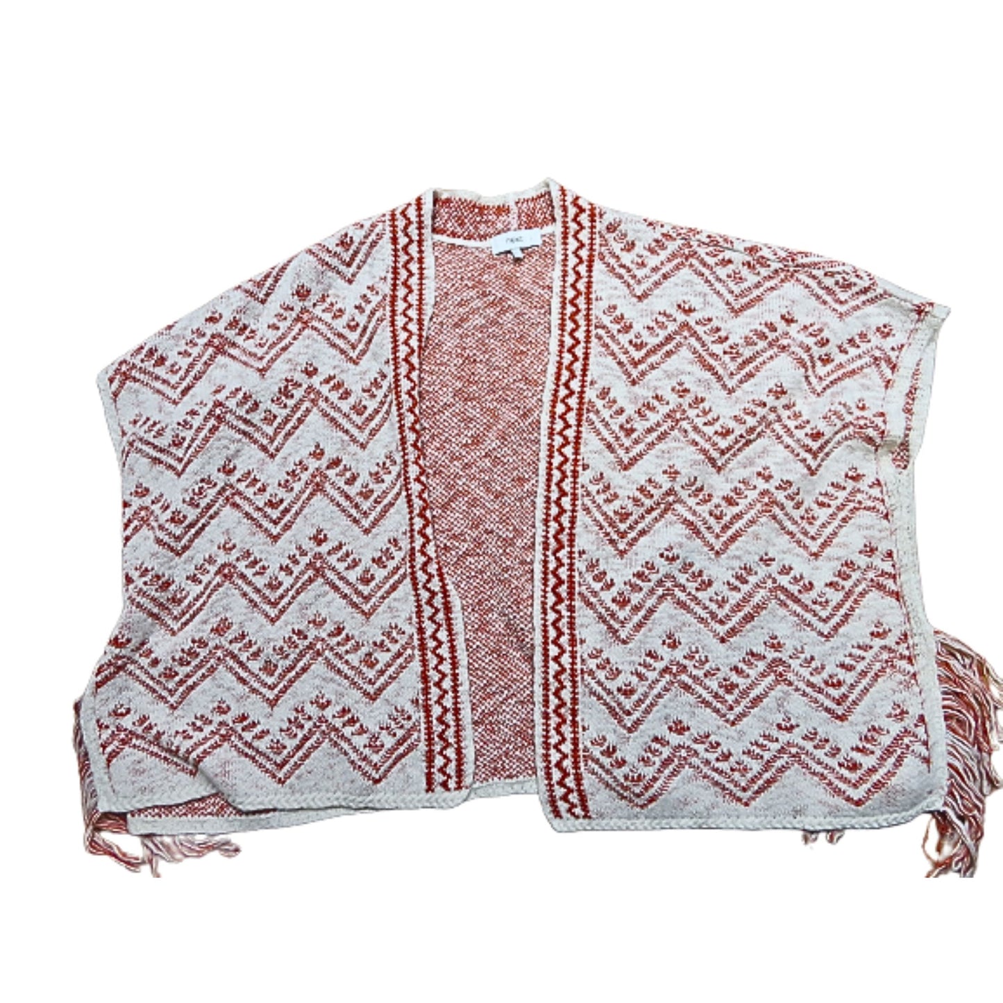 NEXT Fringed printed poncho