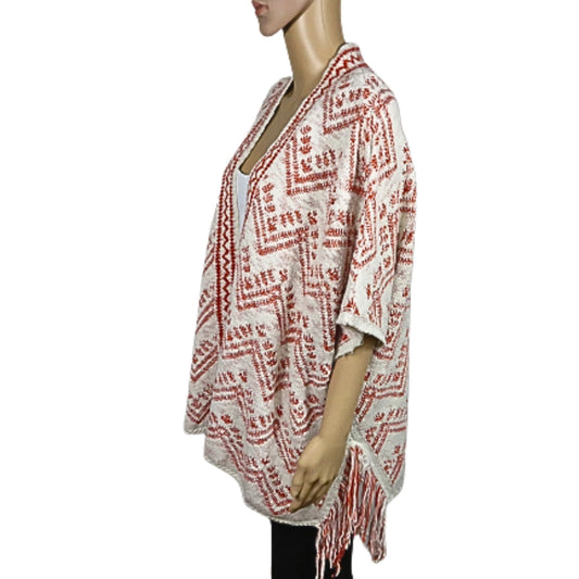 NEXT Fringed printed poncho