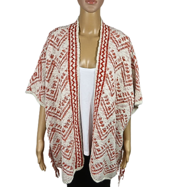 NEXT Fringed printed poncho