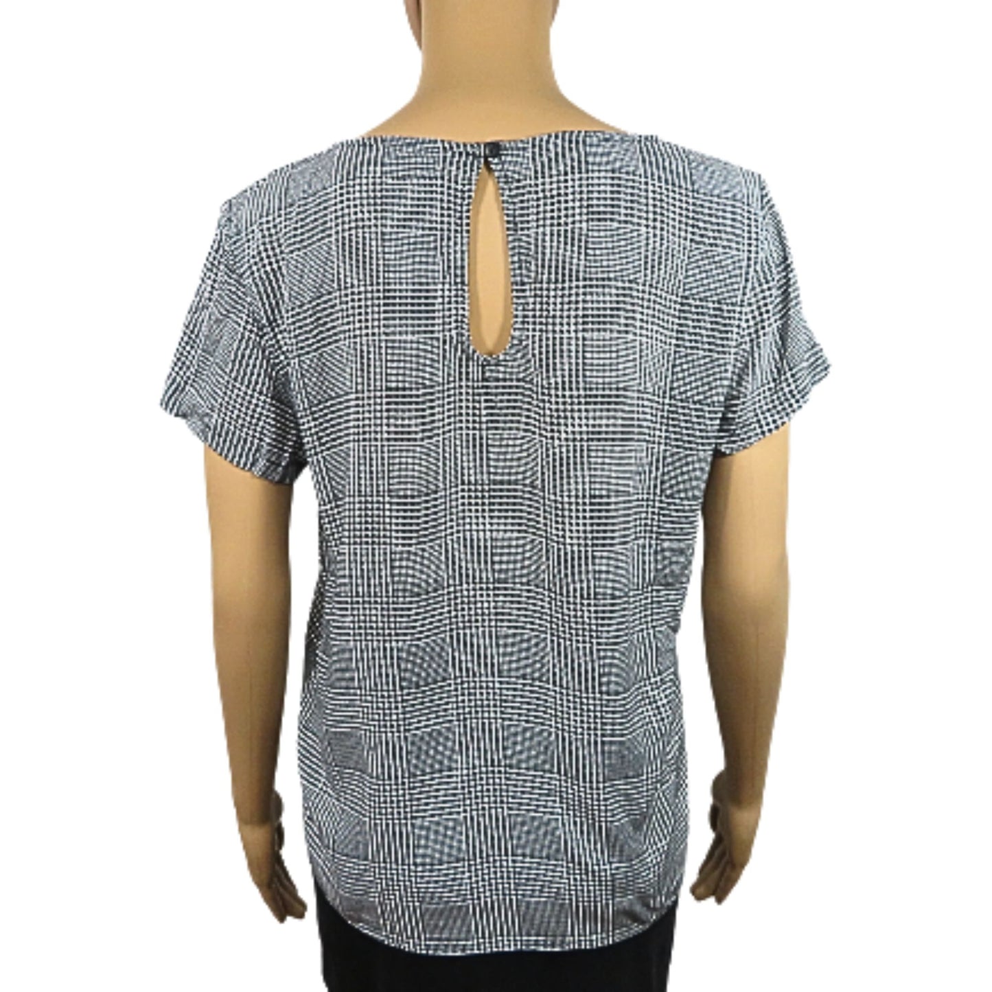 Only Short-sleeved check pattern blouse