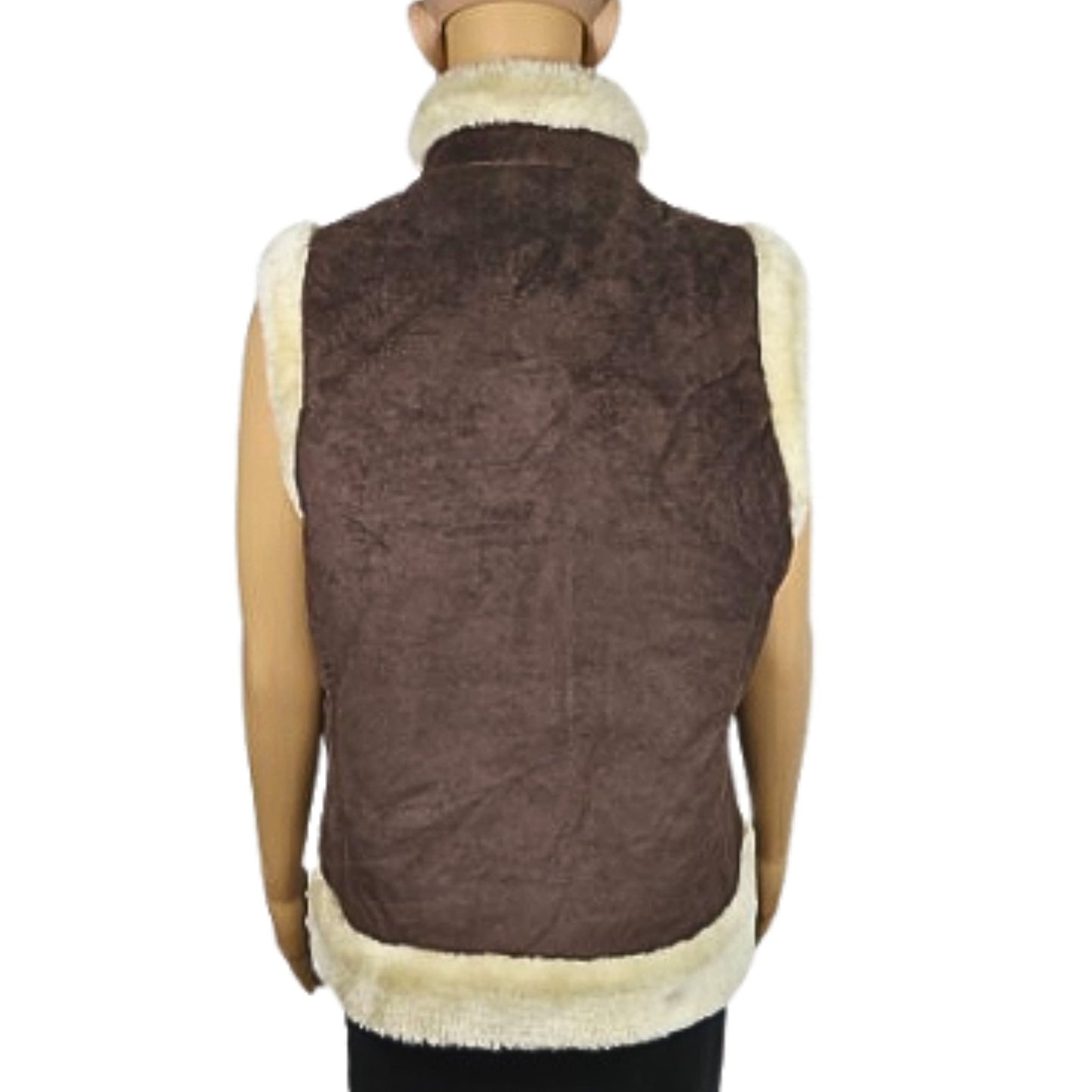 Women's faux fur sleeveless winter jacket