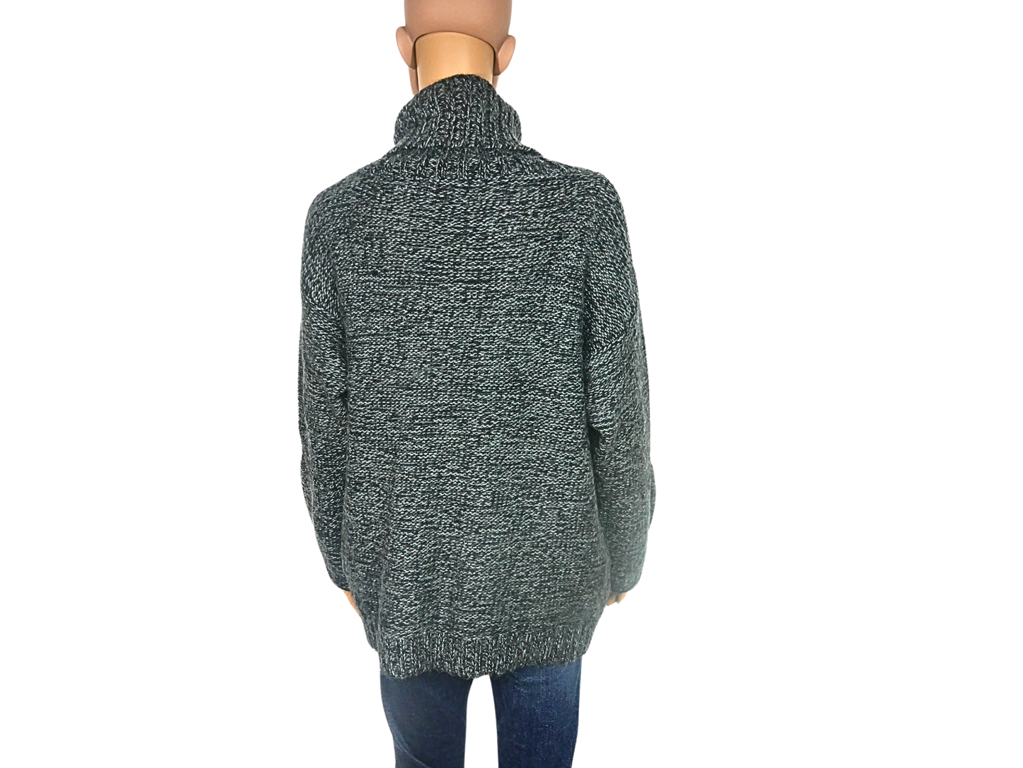 SOFT GRAY gray wool turtleneck sweater