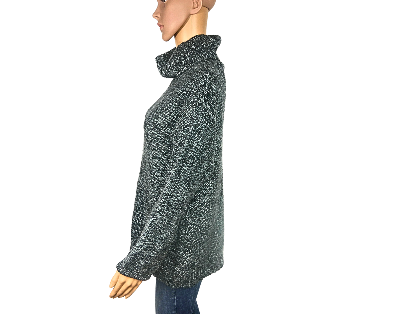 SOFT GRAY gray wool turtleneck sweater