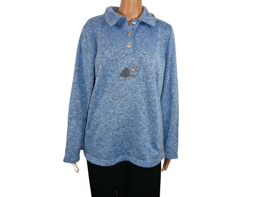 Pull style polo bleu