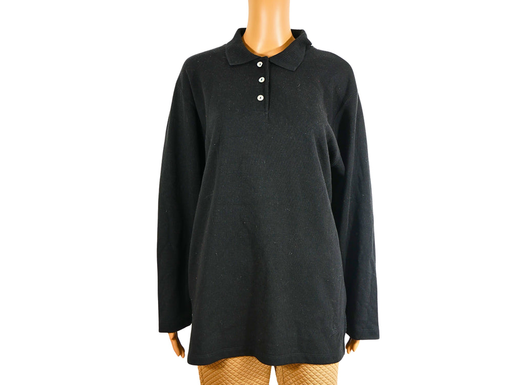 Pull ample et respirant avec col polo boutonné pour femme