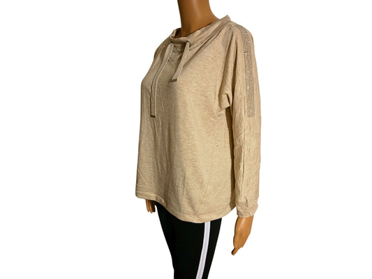 Pull beige à cordon Laura Torelli